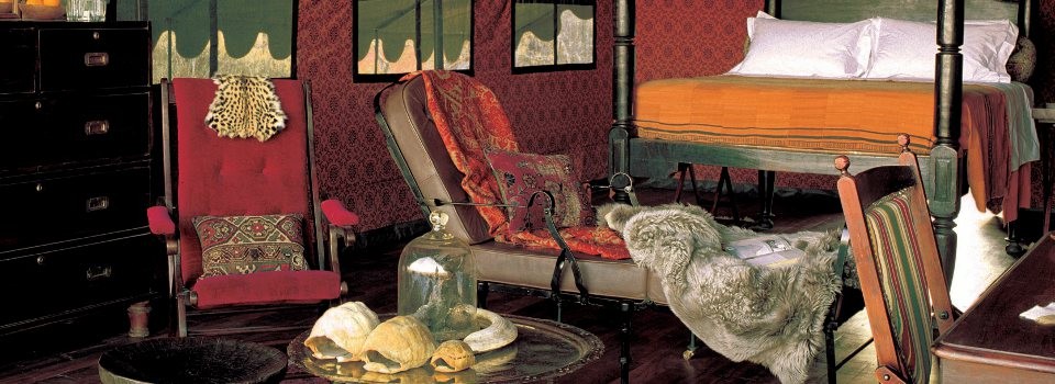 The stylish rooms in the luxury tents 