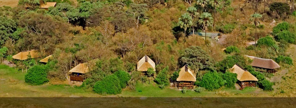 An Aerial view of the Selinda Camp 