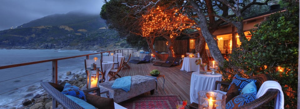 View from Tintswalo Atlantic over Hout Bay, Cape Town at night