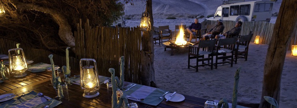 Dining at Skeleton Coast Camp