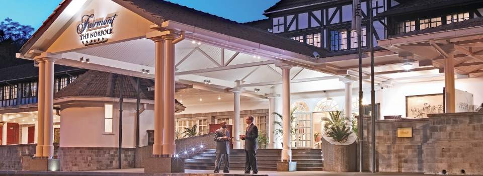 Exterior views of The Norfolk Hotel in Nairobi, Kenya