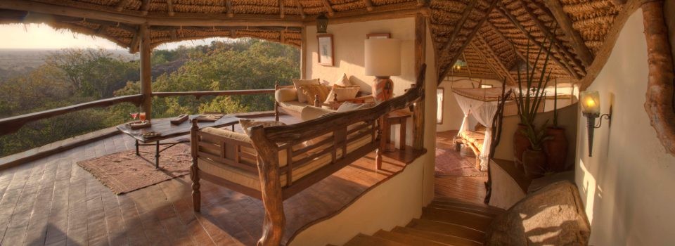 Guest room interior at Elsa's Kopje, Kenya