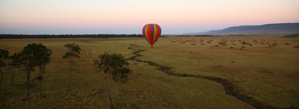 Experience the Masai Mara from the air in a hot air balloon