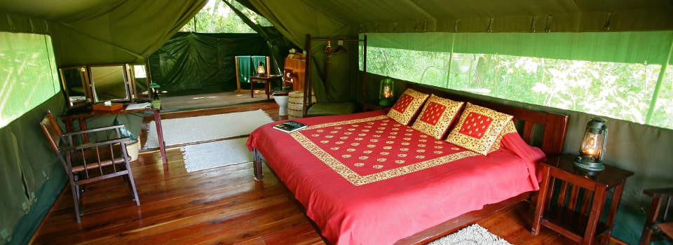 Interior views of a Guest Room at Governors' Private Camp