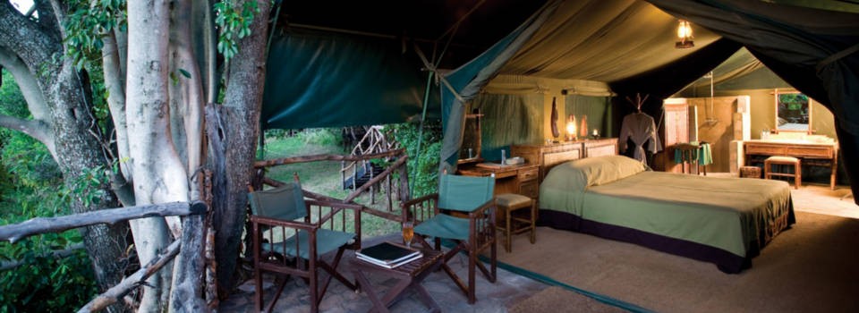 Guest accommodation under canvas at Kichwa Tembo's Masai Mara Tented Camp