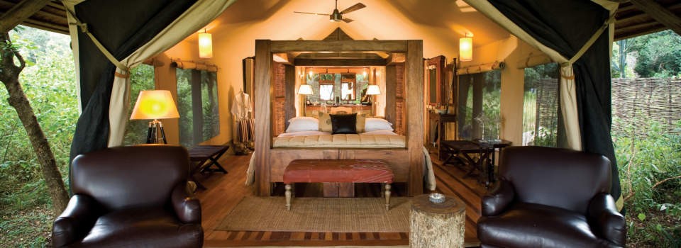 Luxury tented accommodation at Kichwa Tembo Bateleur Camp