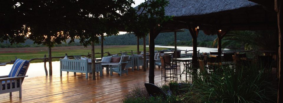 Deck at Kariega River Lodge.