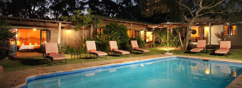 Swimming pool at the exclusive Homestead Private House at Kariega Game Reserve.