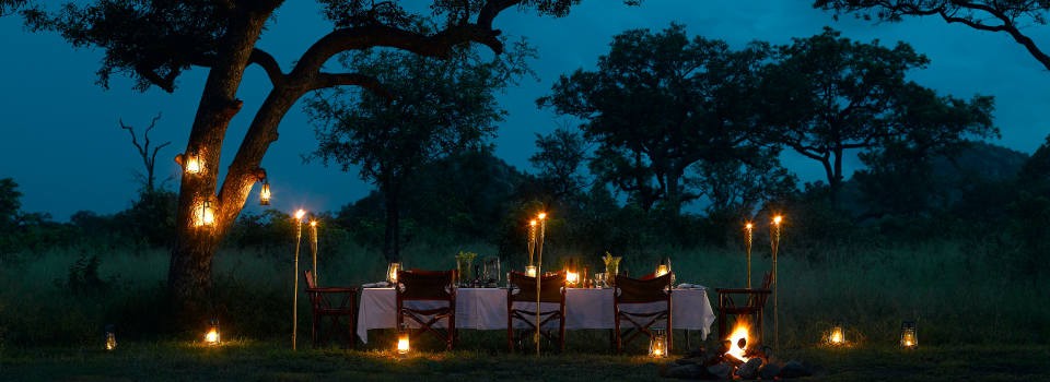 Bush dinner at Ulusaba Private Game Reserve