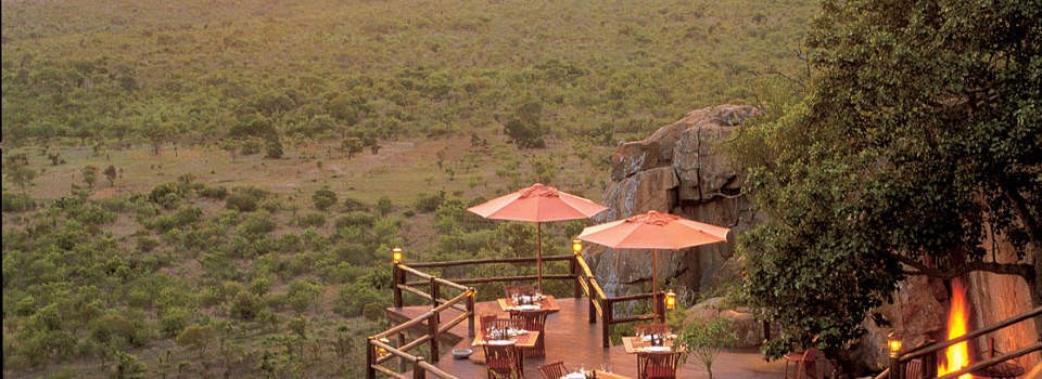 Sunset from the deck at Ulusaba Rock Lodge
