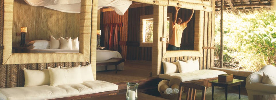 Your banda offers barefoot luxury at Mnemba Island