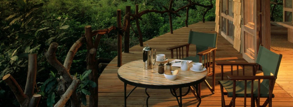 Relax on the deck at Lake Manyara Tree Lodge