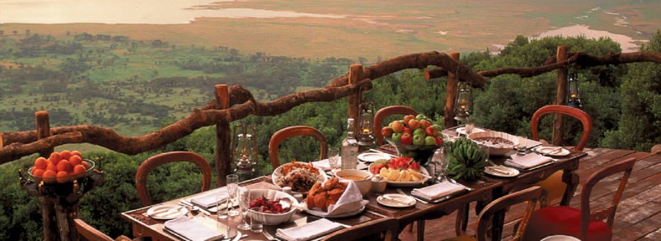 Breath-taking views over the crater from Ngorongoro Crater Lodge, Tanzania