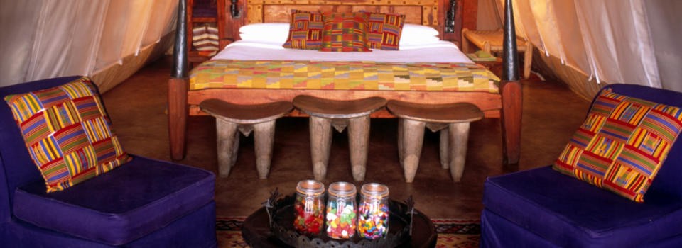 Guest bedroom at Grumeti Serengeti Tented Camp in Tanzania