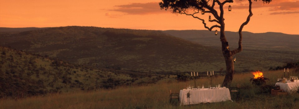Bush dining at Klein's Camp in Tanzania