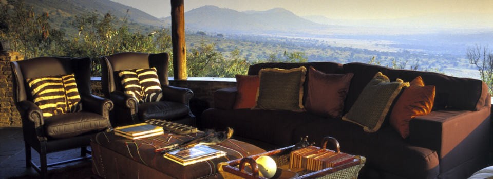 Lounge area at Klein's Camp in Tanzania