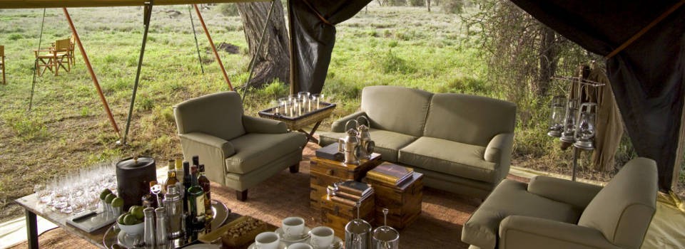 Guest lounge at Serengeti Under Canvas