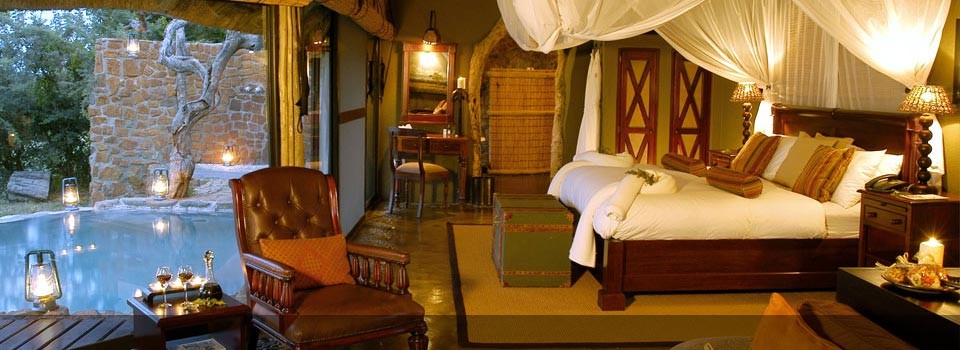 The lodge rooms at Leopard Hills Private Game Reserve